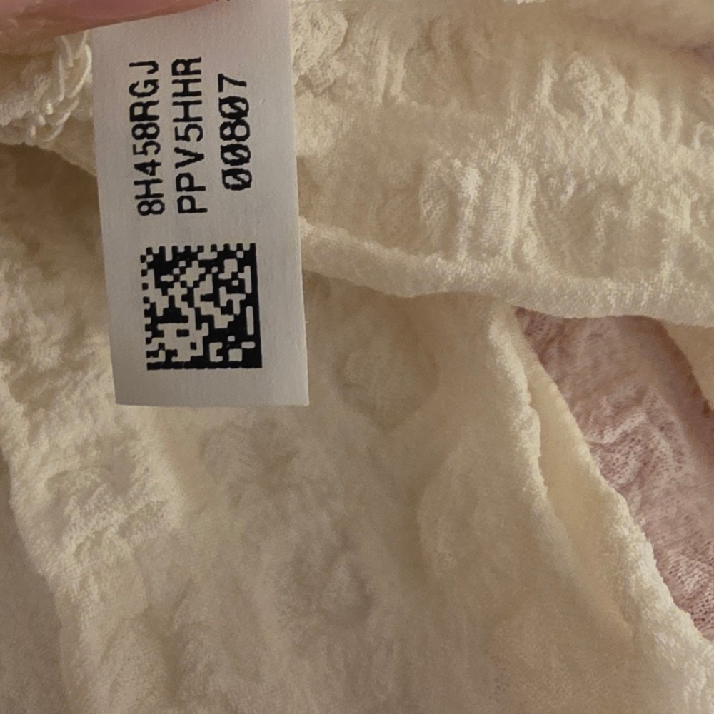 American Eagle Smocked Tie Front‎ Vest Cream Ruffle Trim Boho XL New With Tags - Picture 13 of 13